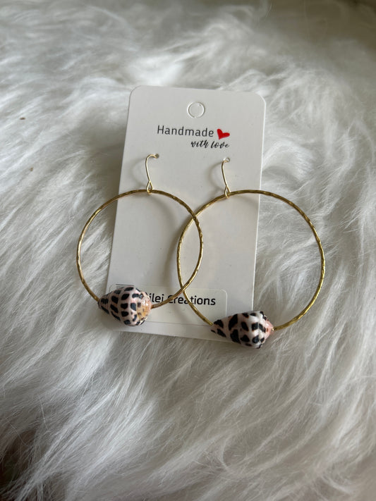 Hebrew Cone Shell Hoops