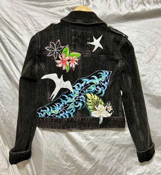 Green Jade Leis and 'Iwa Birds Jacket