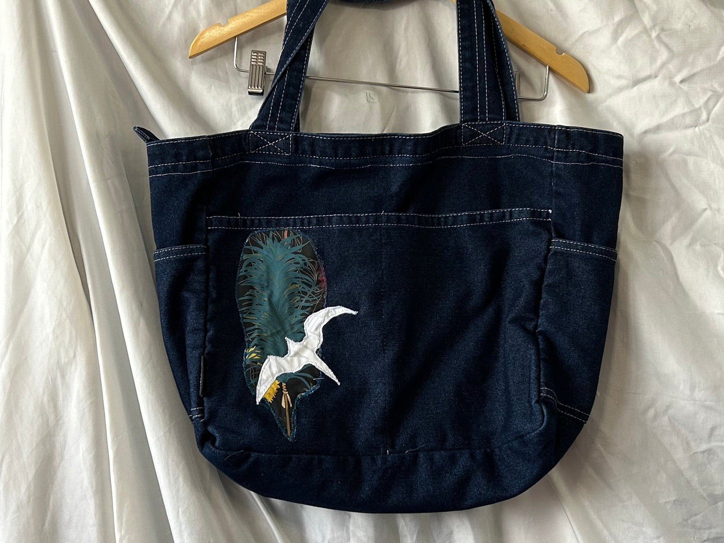 Reversible Kahili Feather Lei ‘Iwa Oversized Bag