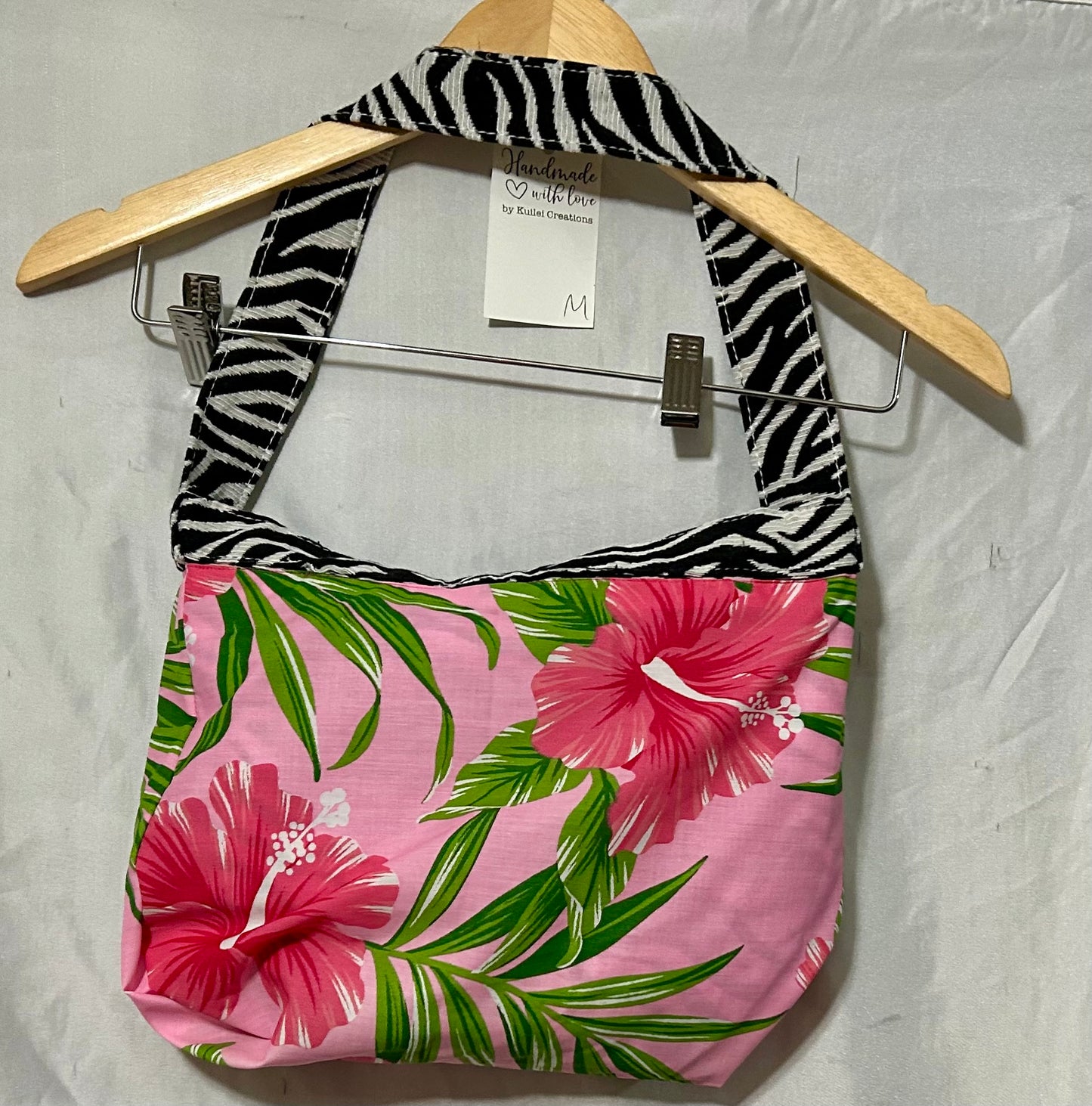 Flowers on Zebra Print Handbag