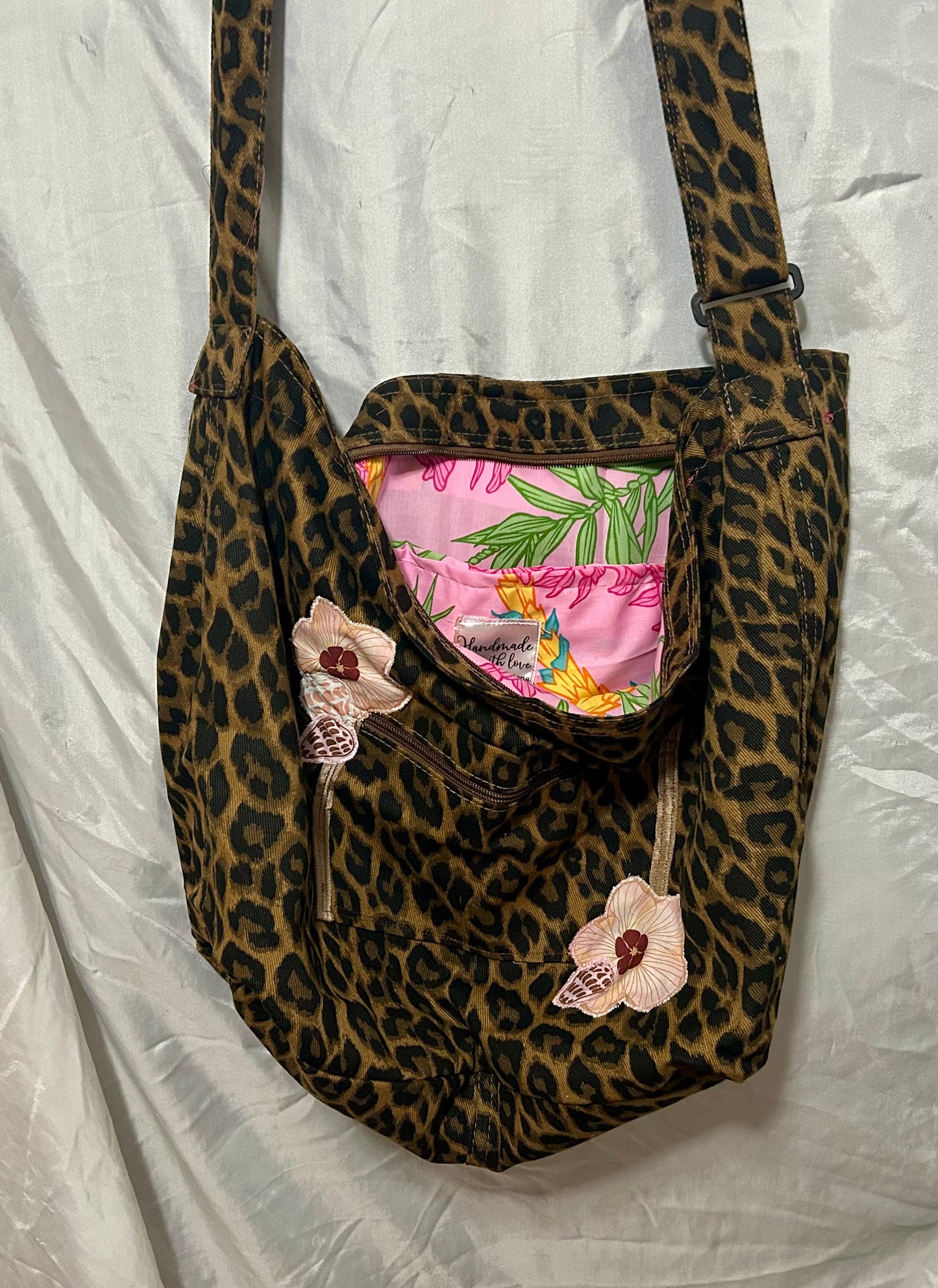 Leopard Print Bag with Leis and Puas
