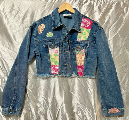 Pink Opihi Shells Cropped Jacket