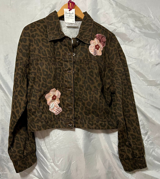 Cheetah Print with Leis and Flowers Jacket