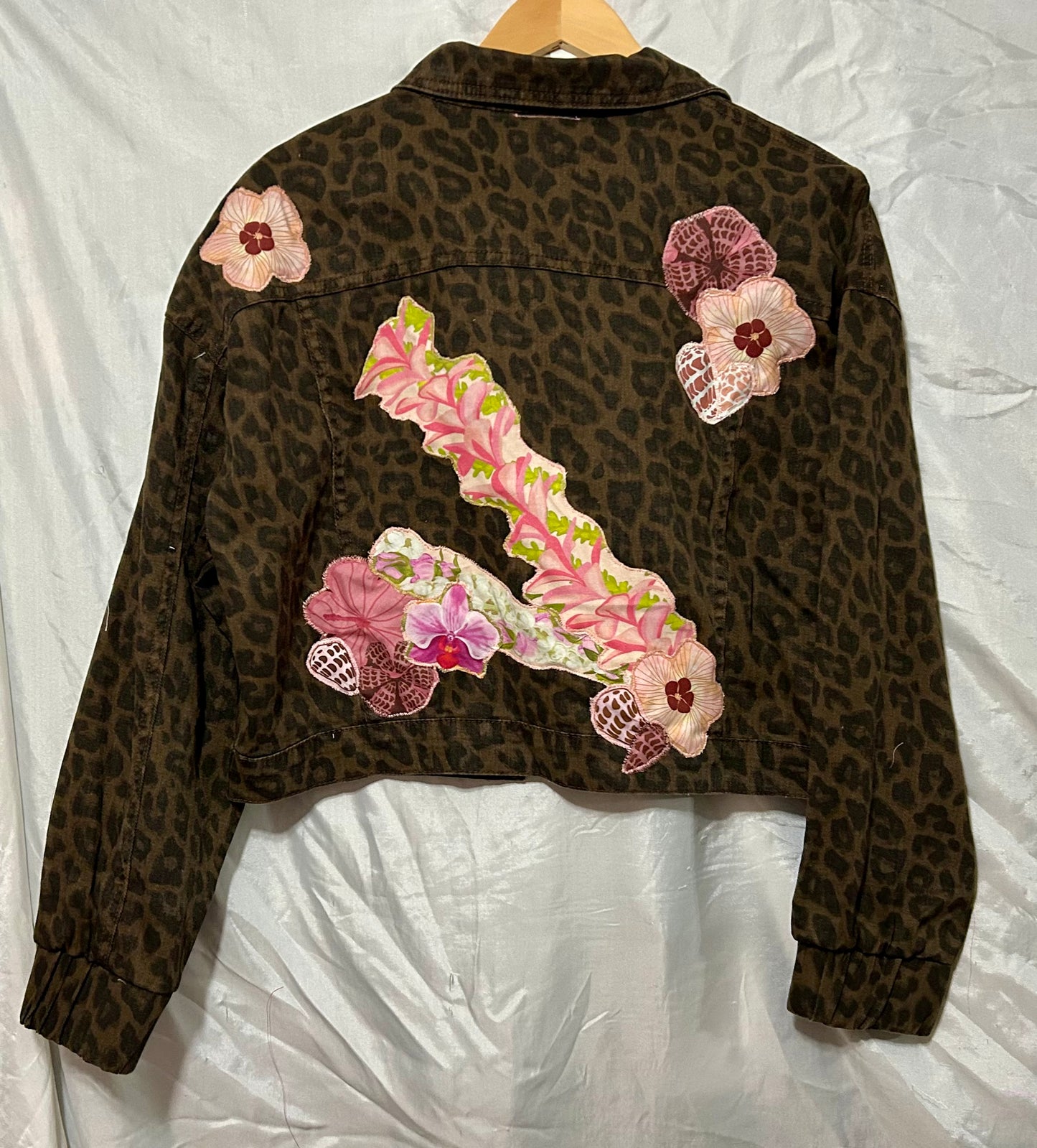 Cheetah Print with Leis and Flowers Jacket