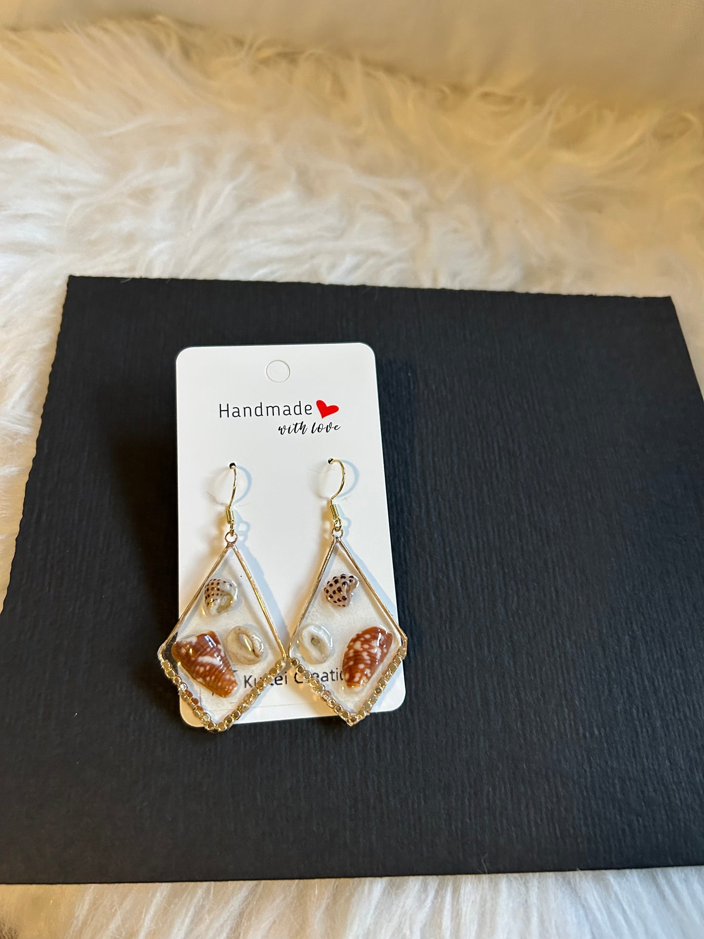 14K Shells in resin earrings