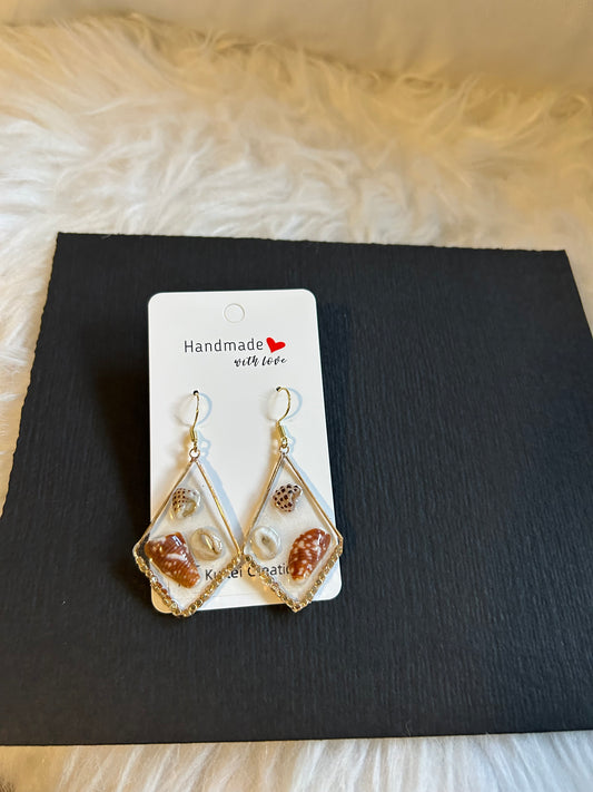 14K Shells in resin earrings