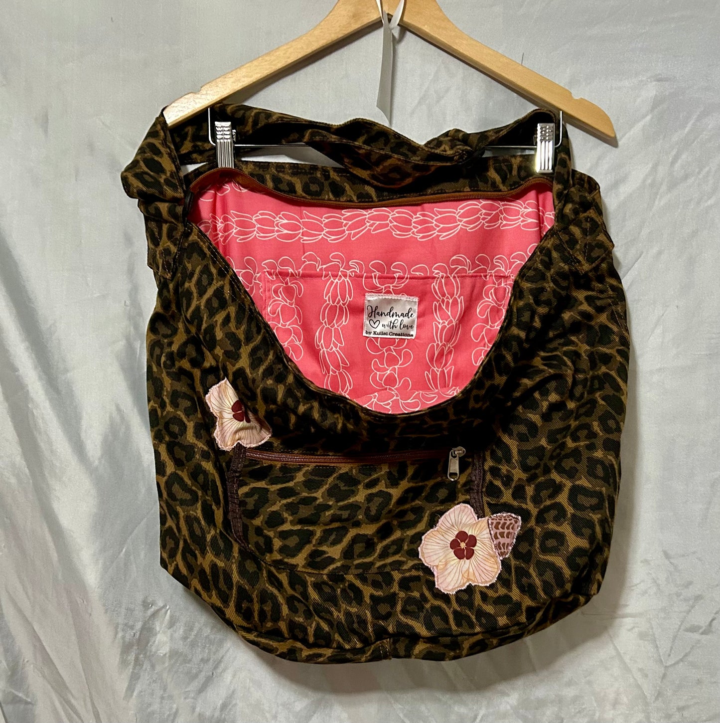 Cheetah Print Flowers and Leis Bag