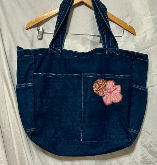 Reversible Hebrew Cone Shell Hibisscus Bag