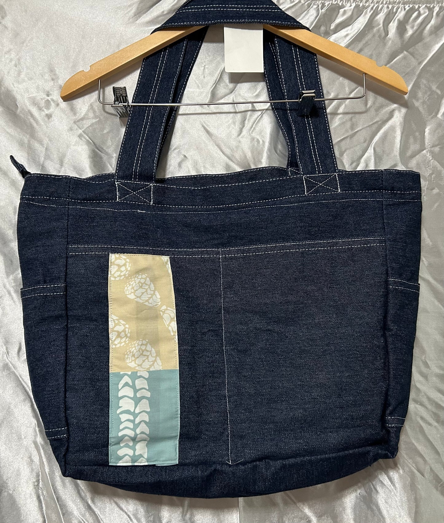 Quilt of Shells Reversible Denim Bag