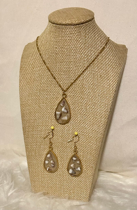 Mini Cone Shell Earrings and Necklace Set