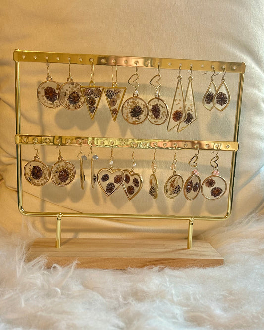 Opihi and Mini Shell Earrings set in Resin 14 K gold fill