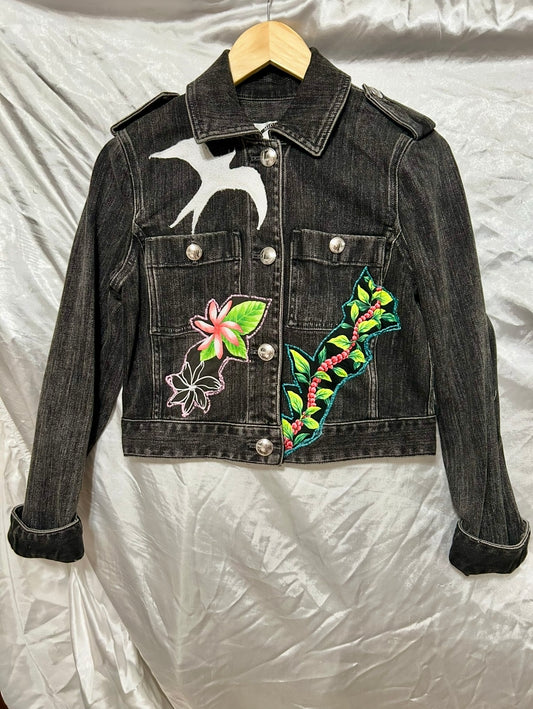 Green Jade Leis and 'Iwa Birds Jacket
