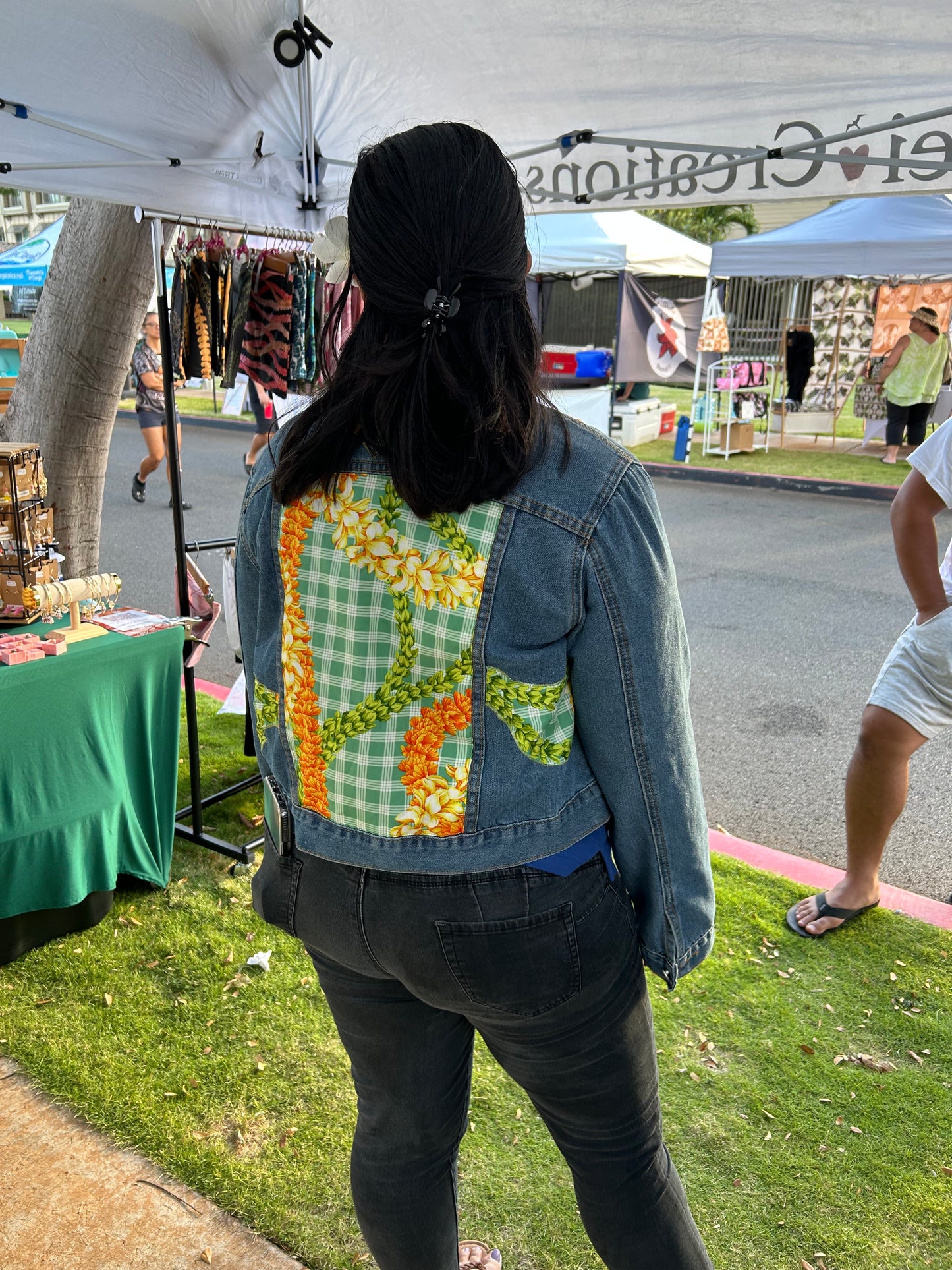 Green Palaka Puakinekine Leis Jacket