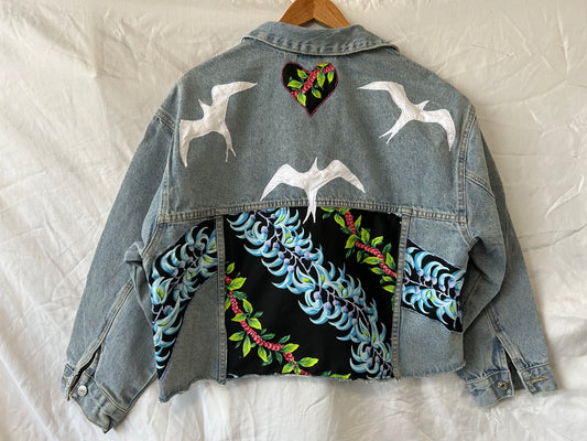 Green Jade Leis and 'Iwa Birds Jacket